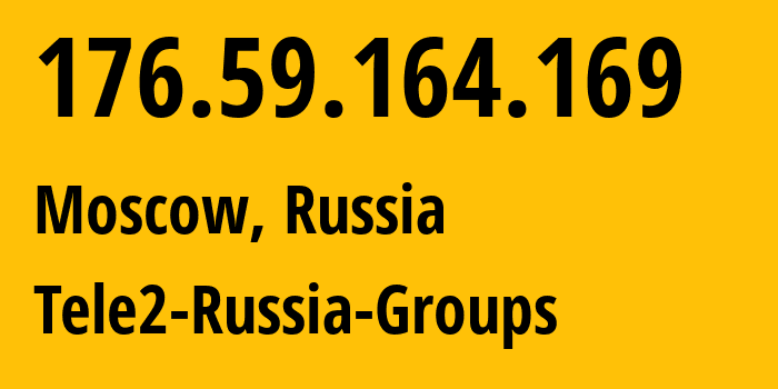 IP-адрес 176.59.164.169 (Москва, Москва, Россия) определить местоположение, координаты на карте, ISP провайдер AS12958 Tele2-Russia-Groups // кто провайдер айпи-адреса 176.59.164.169