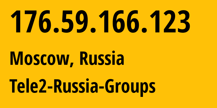 IP-адрес 176.59.166.123 (Москва, Москва, Россия) определить местоположение, координаты на карте, ISP провайдер AS12958 Tele2-Russia-Groups // кто провайдер айпи-адреса 176.59.166.123