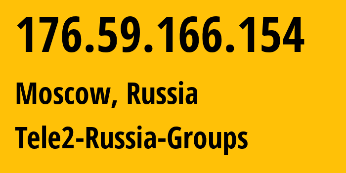 IP address 176.59.166.154 (Moscow, Moscow, Russia) get location, coordinates on map, ISP provider AS12958 Tele2-Russia-Groups // who is provider of ip address 176.59.166.154, whose IP address