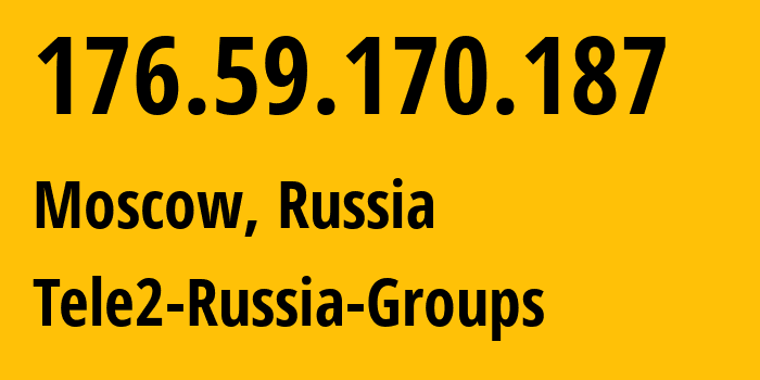 IP address 176.59.170.187 (Moscow, Moscow, Russia) get location, coordinates on map, ISP provider AS12958 Tele2-Russia-Groups // who is provider of ip address 176.59.170.187, whose IP address