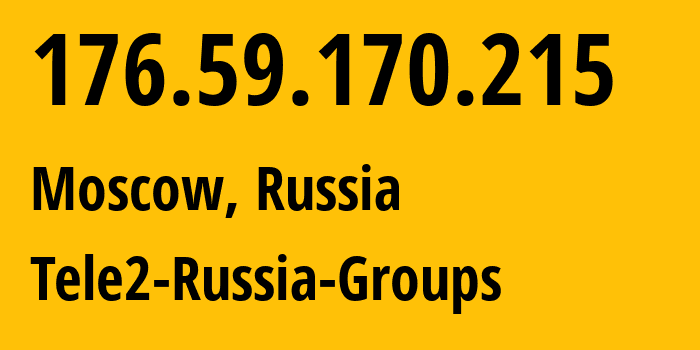 IP address 176.59.170.215 (Moscow, Moscow, Russia) get location, coordinates on map, ISP provider AS12958 Tele2-Russia-Groups // who is provider of ip address 176.59.170.215, whose IP address