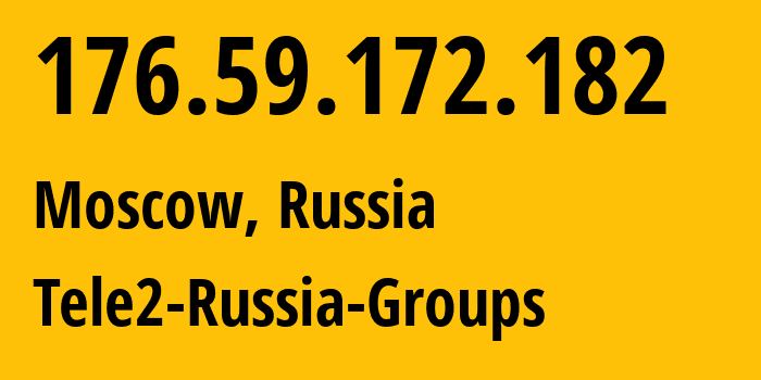 IP-адрес 176.59.172.182 (Москва, Москва, Россия) определить местоположение, координаты на карте, ISP провайдер AS12958 Tele2-Russia-Groups // кто провайдер айпи-адреса 176.59.172.182