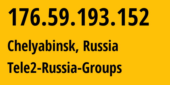 IP-адрес 176.59.193.152 (Челябинск, Челябинская, Россия) определить местоположение, координаты на карте, ISP провайдер AS48190 Tele2-Russia-Groups // кто провайдер айпи-адреса 176.59.193.152