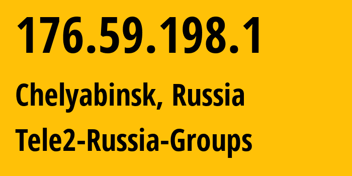 IP address 176.59.198.1 (Chelyabinsk, Chelyabinsk Oblast, Russia) get location, coordinates on map, ISP provider AS48190 Tele2-Russia-Groups // who is provider of ip address 176.59.198.1, whose IP address