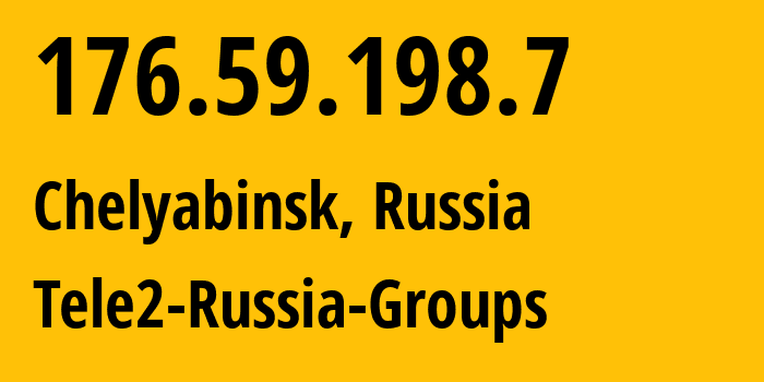 IP address 176.59.198.7 (Chelyabinsk, Chelyabinsk Oblast, Russia) get location, coordinates on map, ISP provider AS48190 Tele2-Russia-Groups // who is provider of ip address 176.59.198.7, whose IP address