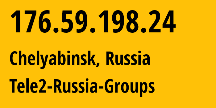 IP address 176.59.198.24 (Chelyabinsk, Chelyabinsk Oblast, Russia) get location, coordinates on map, ISP provider AS48190 Tele2-Russia-Groups // who is provider of ip address 176.59.198.24, whose IP address