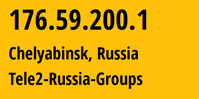 IP-адрес 176.59.200.1 (Челябинск, Челябинская, Россия) определить местоположение, координаты на карте, ISP провайдер AS48190 Tele2-Russia-Groups // кто провайдер айпи-адреса 176.59.200.1