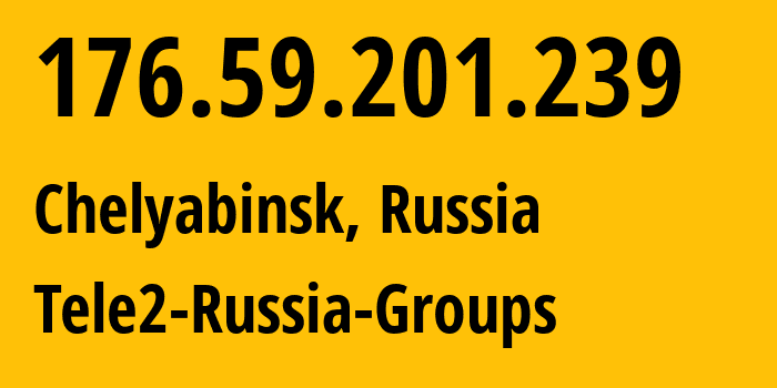 IP address 176.59.201.239 (Chelyabinsk, Chelyabinsk Oblast, Russia) get location, coordinates on map, ISP provider AS48190 Tele2-Russia-Groups // who is provider of ip address 176.59.201.239, whose IP address