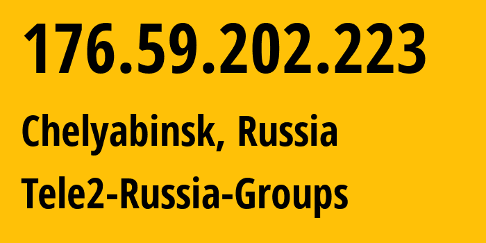 IP address 176.59.202.223 (Chelyabinsk, Chelyabinsk Oblast, Russia) get location, coordinates on map, ISP provider AS48190 Tele2-Russia-Groups // who is provider of ip address 176.59.202.223, whose IP address