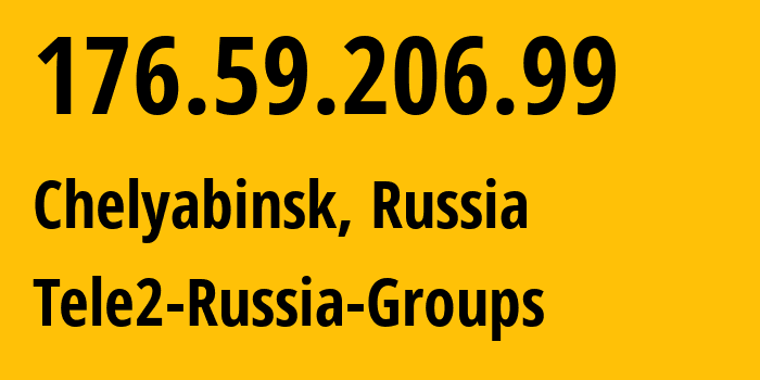 IP-адрес 176.59.206.99 (Челябинск, Челябинская, Россия) определить местоположение, координаты на карте, ISP провайдер AS48190 Tele2-Russia-Groups // кто провайдер айпи-адреса 176.59.206.99