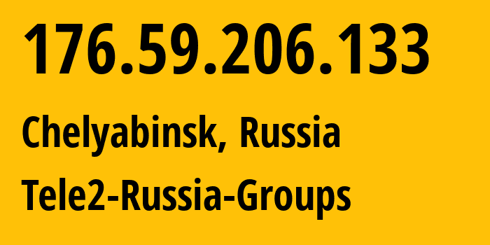 IP-адрес 176.59.206.133 (Челябинск, Челябинская, Россия) определить местоположение, координаты на карте, ISP провайдер AS48190 Tele2-Russia-Groups // кто провайдер айпи-адреса 176.59.206.133