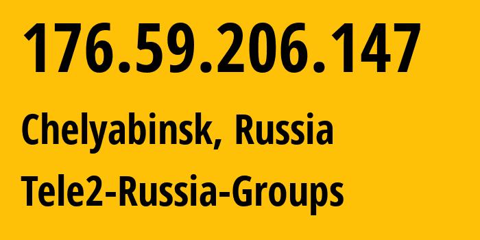 IP address 176.59.206.147 (Chelyabinsk, Chelyabinsk Oblast, Russia) get location, coordinates on map, ISP provider AS48190 Tele2-Russia-Groups // who is provider of ip address 176.59.206.147, whose IP address