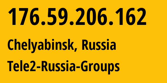 IP-адрес 176.59.206.162 (Челябинск, Челябинская, Россия) определить местоположение, координаты на карте, ISP провайдер AS48190 Tele2-Russia-Groups // кто провайдер айпи-адреса 176.59.206.162