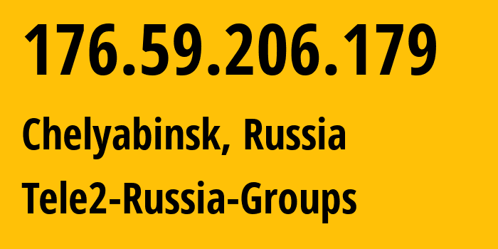 IP-адрес 176.59.206.179 (Челябинск, Челябинская, Россия) определить местоположение, координаты на карте, ISP провайдер AS48190 Tele2-Russia-Groups // кто провайдер айпи-адреса 176.59.206.179