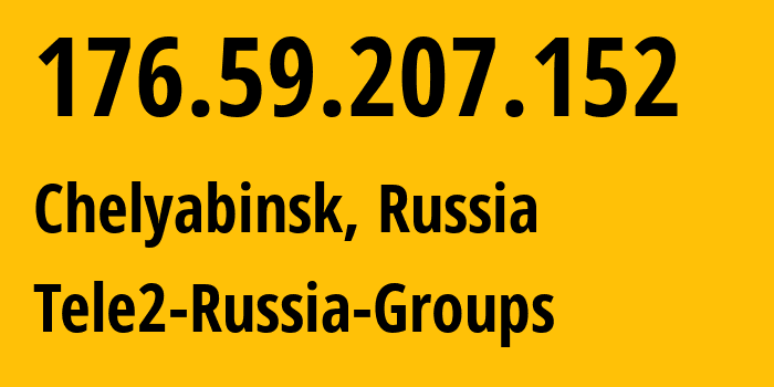 IP address 176.59.207.152 (Chelyabinsk, Chelyabinsk Oblast, Russia) get location, coordinates on map, ISP provider AS48190 Tele2-Russia-Groups // who is provider of ip address 176.59.207.152, whose IP address