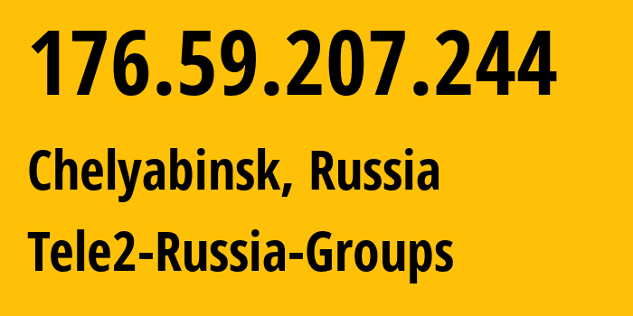 IP address 176.59.207.244 (Chelyabinsk, Chelyabinsk Oblast, Russia) get location, coordinates on map, ISP provider AS48190 Tele2-Russia-Groups // who is provider of ip address 176.59.207.244, whose IP address