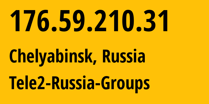 IP-адрес 176.59.210.31 (Челябинск, Челябинская, Россия) определить местоположение, координаты на карте, ISP провайдер AS48190 Tele2-Russia-Groups // кто провайдер айпи-адреса 176.59.210.31