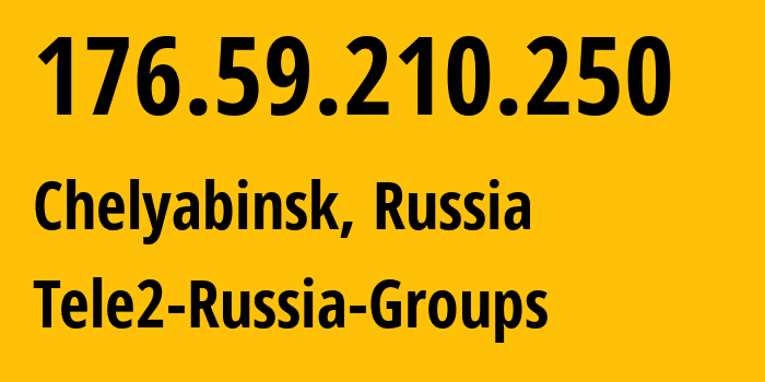 IP-адрес 176.59.210.250 (Челябинск, Челябинская, Россия) определить местоположение, координаты на карте, ISP провайдер AS48190 Tele2-Russia-Groups // кто провайдер айпи-адреса 176.59.210.250