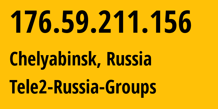 IP address 176.59.211.156 (Chelyabinsk, Chelyabinsk Oblast, Russia) get location, coordinates on map, ISP provider AS48190 Tele2-Russia-Groups // who is provider of ip address 176.59.211.156, whose IP address