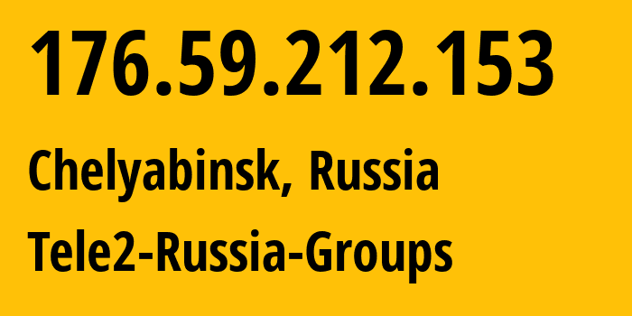 IP-адрес 176.59.212.153 (Челябинск, Челябинская, Россия) определить местоположение, координаты на карте, ISP провайдер AS48190 Tele2-Russia-Groups // кто провайдер айпи-адреса 176.59.212.153