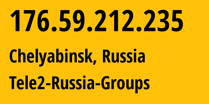 IP-адрес 176.59.212.235 (Челябинск, Челябинская, Россия) определить местоположение, координаты на карте, ISP провайдер AS48190 Tele2-Russia-Groups // кто провайдер айпи-адреса 176.59.212.235