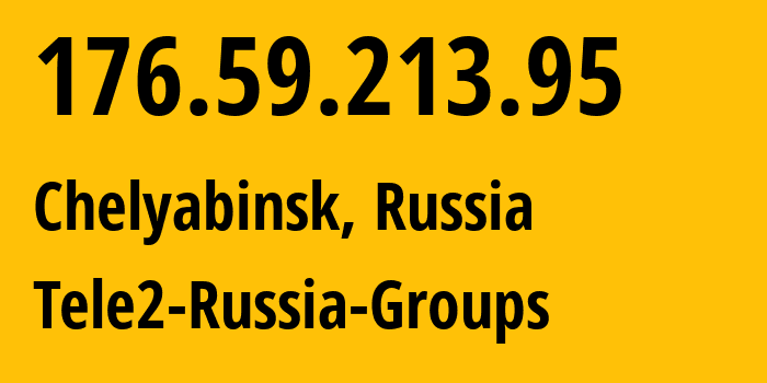 IP-адрес 176.59.213.95 (Челябинск, Челябинская, Россия) определить местоположение, координаты на карте, ISP провайдер AS48190 Tele2-Russia-Groups // кто провайдер айпи-адреса 176.59.213.95