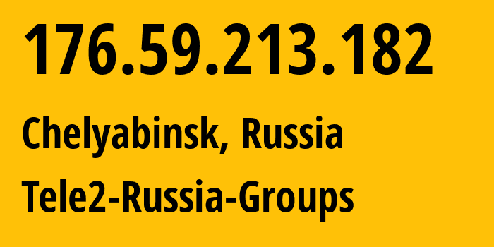 IP-адрес 176.59.213.182 (Челябинск, Челябинская, Россия) определить местоположение, координаты на карте, ISP провайдер AS48190 Tele2-Russia-Groups // кто провайдер айпи-адреса 176.59.213.182