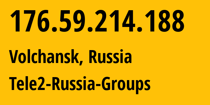 IP-адрес 176.59.214.188 (Волчанск, Свердловская Область, Россия) определить местоположение, координаты на карте, ISP провайдер AS48190 Tele2-Russia-Groups // кто провайдер айпи-адреса 176.59.214.188