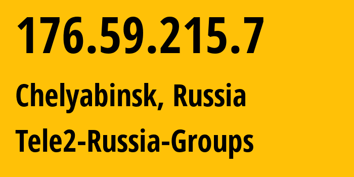 IP address 176.59.215.7 (Chelyabinsk, Chelyabinsk Oblast, Russia) get location, coordinates on map, ISP provider AS48190 Tele2-Russia-Groups // who is provider of ip address 176.59.215.7, whose IP address