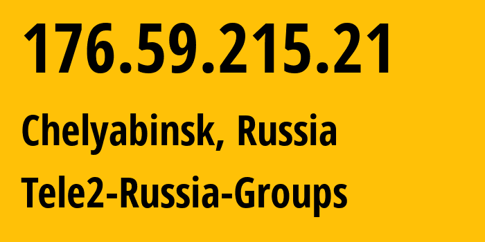 IP-адрес 176.59.215.21 (Челябинск, Челябинская, Россия) определить местоположение, координаты на карте, ISP провайдер AS48190 Tele2-Russia-Groups // кто провайдер айпи-адреса 176.59.215.21