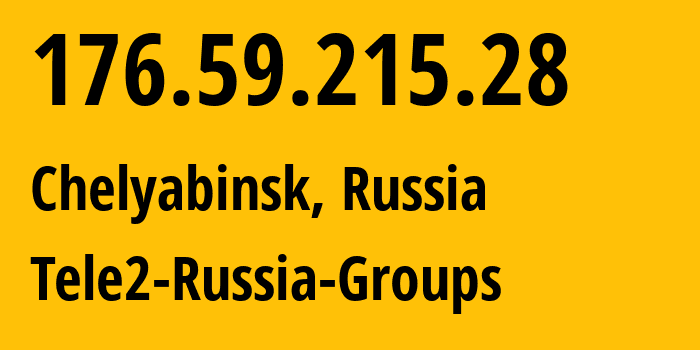 IP-адрес 176.59.215.28 (Челябинск, Челябинская, Россия) определить местоположение, координаты на карте, ISP провайдер AS48190 Tele2-Russia-Groups // кто провайдер айпи-адреса 176.59.215.28