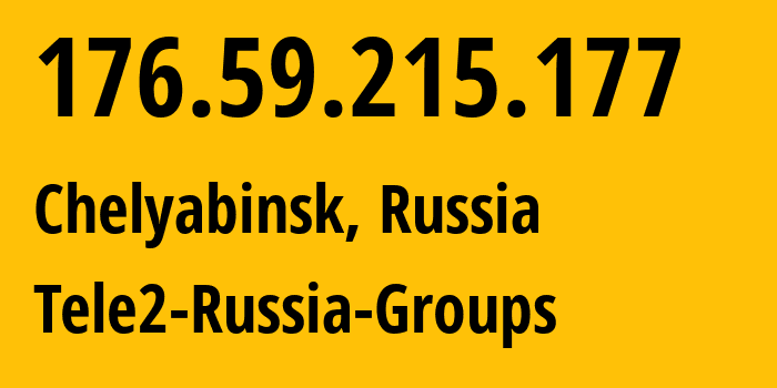 IP address 176.59.215.177 (Chelyabinsk, Chelyabinsk Oblast, Russia) get location, coordinates on map, ISP provider AS48190 Tele2-Russia-Groups // who is provider of ip address 176.59.215.177, whose IP address