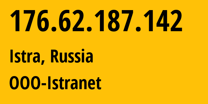 IP address 176.62.187.142 (Istra, Moscow Oblast, Russia) get location, coordinates on map, ISP provider AS42291 OOO-Istranet // who is provider of ip address 176.62.187.142, whose IP address