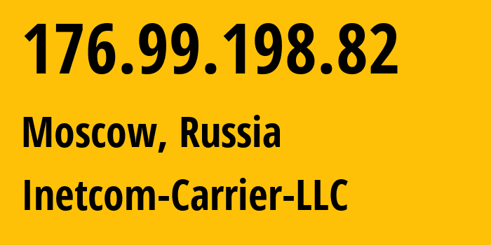 IP address 176.99.198.82 (Moscow, Moscow, Russia) get location, coordinates on map, ISP provider AS35598 Inetcom-Carrier-LLC // who is provider of ip address 176.99.198.82, whose IP address