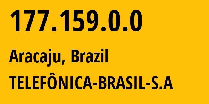 IP address 177.159.0.0 get location, coordinates on map, ISP provider AS18881 TELEFÔNICA-BRASIL-S.A // who is provider of ip address 177.159.0.0, whose IP address