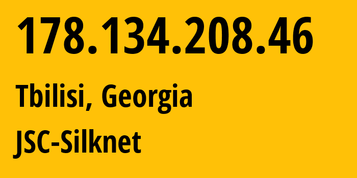 IP address 178.134.208.46 (Batumi, Adjara, Georgia) get location, coordinates on map, ISP provider AS35805 JSC-Silknet // who is provider of ip address 178.134.208.46, whose IP address