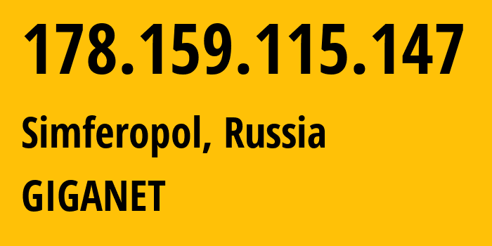 IP address 178.159.115.147 (Simferopol, Crimea, Russia) get location, coordinates on map, ISP provider AS48330 GIGANET // who is provider of ip address 178.159.115.147, whose IP address