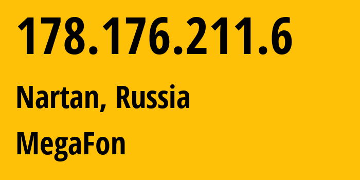 IP-адрес 178.176.211.6 (Краснодар, Краснодарский край, Россия) определить местоположение, координаты на карте, ISP провайдер AS31163 MegaFon // кто провайдер айпи-адреса 178.176.211.6