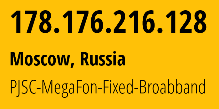 IP-адрес 178.176.216.128 (Краснодар, Краснодарский край, Россия) определить местоположение, координаты на карте, ISP провайдер AS31163 MegaFon // кто провайдер айпи-адреса 178.176.216.128