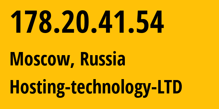 IP-адрес 178.20.41.54 (Москва, Москва, Россия) определить местоположение, координаты на карте, ISP провайдер AS48282 Hosting-technology-LTD // кто провайдер айпи-адреса 178.20.41.54