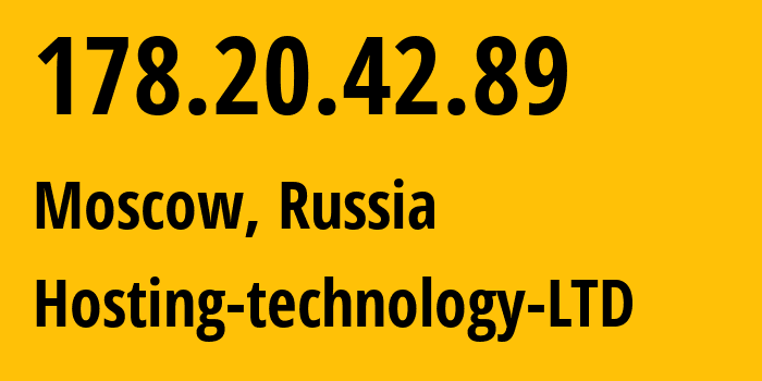 IP-адрес 178.20.42.89 (Москва, Москва, Россия) определить местоположение, координаты на карте, ISP провайдер AS48282 Hosting-technology-LTD // кто провайдер айпи-адреса 178.20.42.89