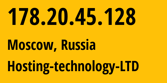 IP-адрес 178.20.45.128 (Москва, Москва, Россия) определить местоположение, координаты на карте, ISP провайдер AS48282 Hosting-technology-LTD // кто провайдер айпи-адреса 178.20.45.128