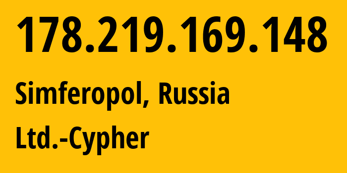 IP address 178.219.169.148 get location, coordinates on map, ISP provider AS42239 Ltd.-Cypher // who is provider of ip address 178.219.169.148, whose IP address