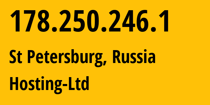 IP address 178.250.246.1 (St Petersburg, St.-Petersburg, Russia) get location, coordinates on map, ISP provider AS43362 Hosting-Ltd // who is provider of ip address 178.250.246.1, whose IP address