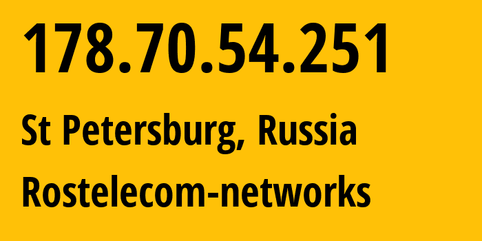 IP address 178.70.54.251 (St Petersburg, St.-Petersburg, Russia) get location, coordinates on map, ISP provider AS12389 Rostelecom-networks // who is provider of ip address 178.70.54.251, whose IP address