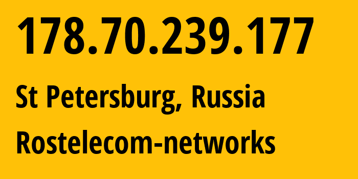 IP address 178.70.239.177 (St Petersburg, St.-Petersburg, Russia) get location, coordinates on map, ISP provider AS12389 Rostelecom-networks // who is provider of ip address 178.70.239.177, whose IP address