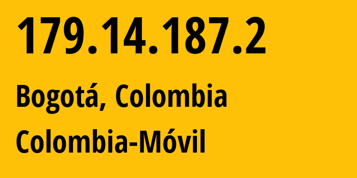 IP-адрес 179.14.187.2 (Барранкабермеха, Сантандер, Колумбия) определить местоположение, координаты на карте, ISP провайдер AS27831 Colombia-Móvil // кто провайдер айпи-адреса 179.14.187.2