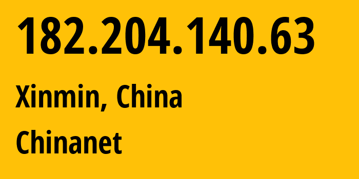IP address 182.204.140.63 (Shenyang, Liaoning, China) get location, coordinates on map, ISP provider AS4134 Chinanet // who is provider of ip address 182.204.140.63, whose IP address