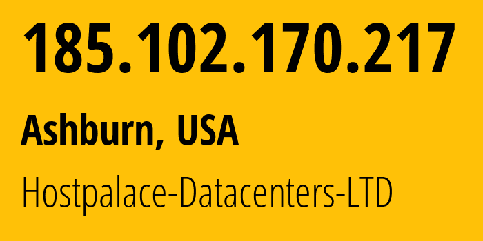 IP-адрес 185.102.170.217 (Ашберн, Вирджиния, США) определить местоположение, координаты на карте, ISP провайдер AS60064 Hostpalace-Datacenters-LTD // кто провайдер айпи-адреса 185.102.170.217