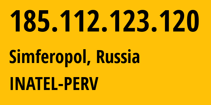 IP address 185.112.123.120 (Simferopol, Crimea, Russia) get location, coordinates on map, ISP provider AS201776 INATEL-PERV // who is provider of ip address 185.112.123.120, whose IP address